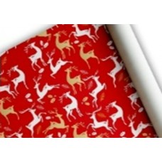 Бумага упаковочная 70х100см «Белые и золотые олени» 1шт. УБН-033 