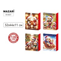 Пакет подарочный бумажный НГ МИШКИ, 32*44*11 см, 4 дизайна в ассортименте M-8227 MAZARI Пакет подарочный бумажный НГ МИШКИ, 32*44*11 см, 4 дизайна в ассортименте M-8227 MAZARI