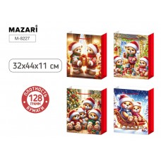 Пакет подарочный бумажный НГ МИШКИ, 32*44*11 см, 4 дизайна в ассортименте M-8227 MAZARI 