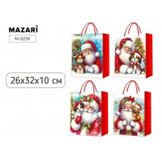 Пакет подарочный бумажный НГ СКАЗКА 26*32*10 см, 4 дизайна в ассортименте M-8258 MAZARI 