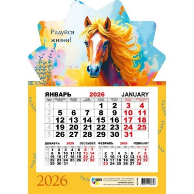 Календарь на магните моно 2026 