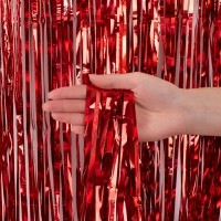 Занавес из дождика 1*2м Электрик, Красный, Голография, 100-200, 6230886 Волна веселья 