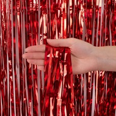 Занавес из дождика 1*2м Электрик, Красный, Голография, 100-200, 6230886 Волна веселья 