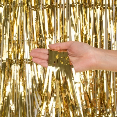 Занавес из дождика 1*2м Светлое золото, Металлик, 100-200, 6230892 Волна веселья 