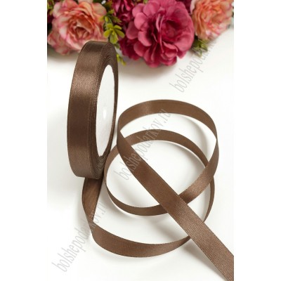 Лента атласная 1,2 см*25 ярд SF-1360, коричневый №030, 111-92 