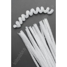 Проволока пушистая 6мм 30см синельная SF-3311, белый №А001, цена за 1шт. 96-4 