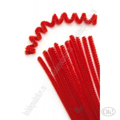 Проволока пушистая 6мм 30см синельная SF-3311, красный №А005, цена за 1шт. 96-2 