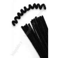 Проволока пушистая 6мм 30см синельная SF-3311, черный №А028, цена за 1шт. 96-9 