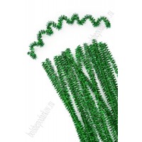 Проволока пушистая 6мм 30см синельная металлик SF-3313, зеленый №В-015, цена за 1шт. 96-76 