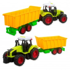 Игрушка инерционная Трактор с прицепом 41см ЗВУК,СВЕТ 666-183B в коробке 2094890 Tongde 
