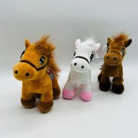 Игрушка мягкая Лошадка с седлом 17см  на присоске ассорти 