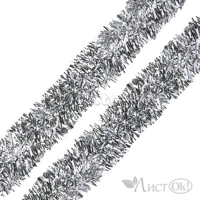 Мишура новогодняя d-5 см, дл-2м, серебро S1972 Снеговичок 