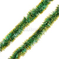 Мишура новогодняя d-7 см, дл-2м, зелёная с золотыми конч. S0294 Снеговичок Мишура новогодняя d-7 см, дл-2м, зелёная с золотыми конч. S0294 Снеговичок
