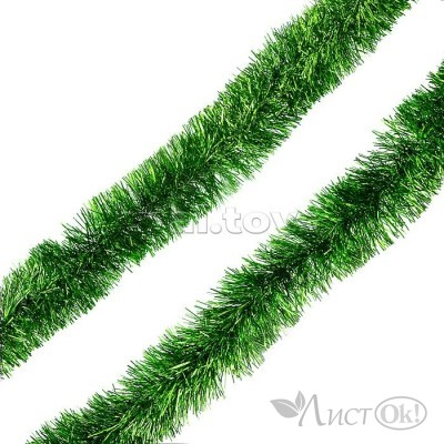 Мишура новогодняя d-8 см, дл-2м, зелёная S0227 Снеговичок 