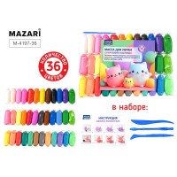 Пластилин Легкий, 36 цв. по 12 г, пластиковые стеки 3 шт в комплекте, ОПП-упаковка M-4197-36 MAZARI Пластилин Легкий, 36 цв. по 12 г, пластиковые стеки 3 шт в комплекте, ОПП-упаковка M-4197-36 MAZARI
