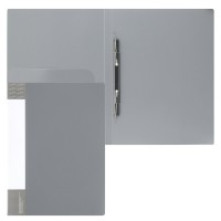 Папка с пружинным скоросшивателем А4 16мм 700мкм пластик, с карманом 190943 серый KLERK Папка с пружинным скоросшивателем А4 16мм 700мкм пластик, с карманом 190943 серый KLERK