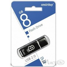 Флешка USB накопитель 8 Gb Glossy Black SB8GBGS-K / 41194 SmartBuy 