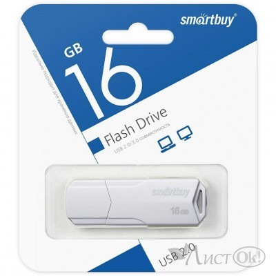 Флешка USB память 16 Gb CLUE White SB16GBCLU-W / 124105 SmartBuy 
