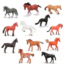 Набор Домашние животные. Лошади 12ШТ. TBS076-1 в пакете 2407782 Tongde 