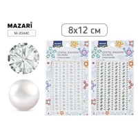 Стразы -наклейки пластиковые, 8*12 см, 4 дизайна, ОПП-упаковка M-20440 Mazari 