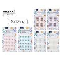 Стразы -наклейки пластиковые, 8*12 см, 6 дизайнов, ОПП-упаковка M-20444 Mazari 