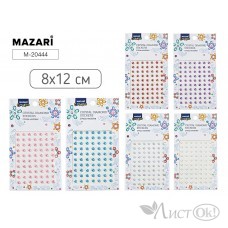 Стразы -наклейки пластиковые, 8*12 см, 6 дизайнов, ОПП-упаковка M-20444 Mazari 