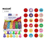 Штампик детский с картинками, размер 2,2х3 см, 12 дизайнов, 24 шт. ДИСПЛЕЙ, M-9948 MAZARI 