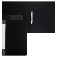 Папка на 2-х кольцах А4 25мм d-20мм 700 мкм, внутренний карман, сменная этикетка, черный, 190954 KLERK 