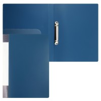 Папка на 2-х кольцах А4 25мм d-20мм 700 мкм, внутренний карман, сменная этикетка, синий, 190955 KLERK 