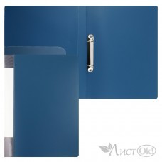Папка на 2-х кольцах А4 25мм d-20мм 700 мкм, внутренний карман, сменная этикетка, синий, 190955 KLERK 
