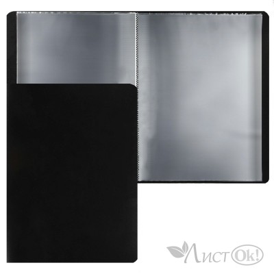 Папка 10 файлов 500 мкм 15мм А4, пластик, черный, 190850 KLERK 