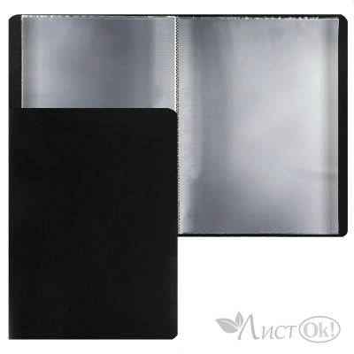 Папка 40 файлов 600 мкм 25мм А4, пластик, черный, 190884 KLERK 