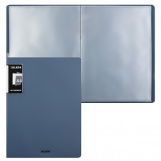 Папка 60 файлов 600 мкм 35мм торц + внутр карман, А4, пластик, серо-синий, Nude, 241447 KLERK 