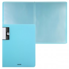 Папка 100 файлов 700 мкм 55мм торц + внутр карман, А4, пластик, голубой, Pastel, 241452 KLERK 