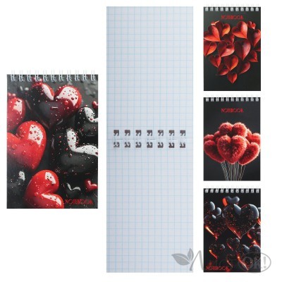 Блокнот А6 (97*141) 40л клетка дв. спираль, обл мягк карт 