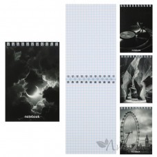 Блокнот А6 (97*141) 40л клетка дв. спираль, обл мягк карт 