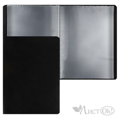 Папка 20 файлов 500 мкм 15мм А4, пластик, черный, 190864 KLERK 