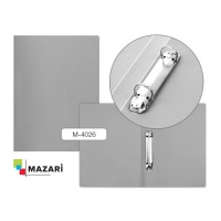 Папка на 2-х кольцах А4 А4, корешок 21 мм, 500 мкм серая M-4026 Mazari 