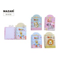 Блокнот А7 60л на евроспирали (10,5х9,2 см) линованный внутренний блок, 4 дизайна , ОПП-упаковка M-9156* Mazari 