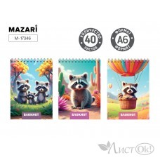 Блокнот А6 40л  клетка на спирали, ...