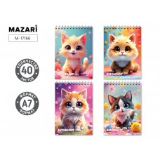 Блокнот А7 40л клетка на спирали 