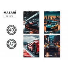 Блокнот А7 40л клетка на спирали, ...