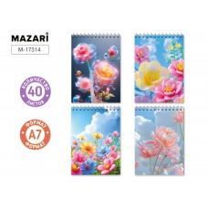 Блокнот А7 40л клетка на спирали, ...