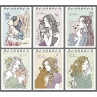 Блокнот А7 40л клетка вроспираль ОБНИМАШКИ  выбор.ТВИН-лак 410071/16 Alpha-Trend 