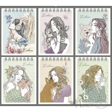 Блокнот А7 40л клетка вроспираль ОБНИМАШКИ  выбор.ТВИН-лак 410071/16 Alpha-Trend 