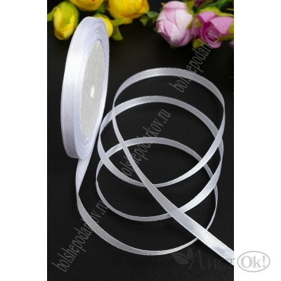 Лента атласная 0,6 см*25 ярд SF-1362, белый №01, 110-31 