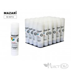 Клей-карандаш 15гр. HITOMY, ПВА, для бумаги, картона, фотографий, ткани, термоусадочная пленка M-5671S MAZARI 