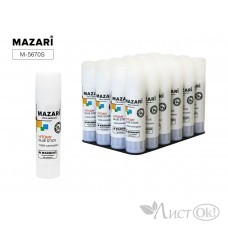 Клей-карандаш 9гр. HITOMY, ПВА, для бумаги, картона, фотографий, ткани, термоусадочная пленка M-5670S MAZARI 