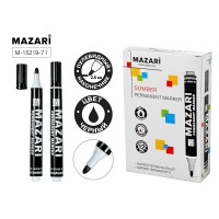 Маркер перманентный ЧЁРНЫЙ, SOMBER, пулевидный наконечник, ширина линии письма 2-3 мм, карт. уп. M-15219-71 MAZARI 