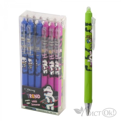 Ручка гелевая 0.5 мм синяя пиши-стирай, автоматическая 